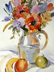 White Pitcher and Fruit