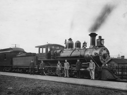 Picture of #7137 engine & train crew. March 16, 1908.