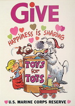 Give; Happiness is Sharing; Toys for Tots
