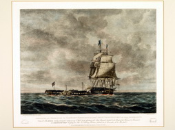 HMS Java Dismasted by USF Constitution
