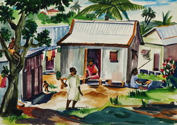 Native Huts, Suva, Fiji