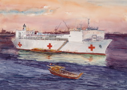 Hospital Ship USS Comfort at Sitrah