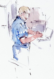 Technician Working on Laptop