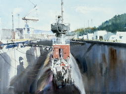 USS Alaska (SSBN-732) in Dry dock at Bangor