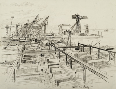 General View Toward East from the Top of Shipway Structure, Philadelphia Navy Yard