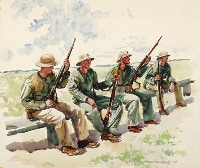 A group of Recruit  Marines on Record Day on the Rifle Range