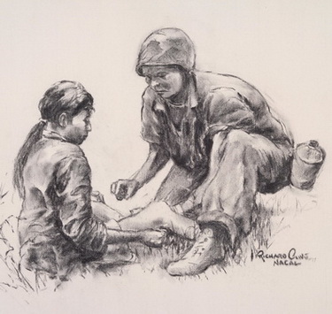 Study of Corpsman Treating Vietnamese Civilian