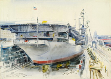 USS Essex in Drydock No. 2, Boston