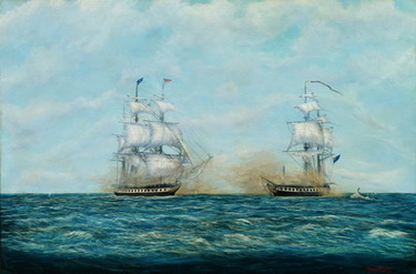 USF Constitution vs HMS Java, Action off Brazil