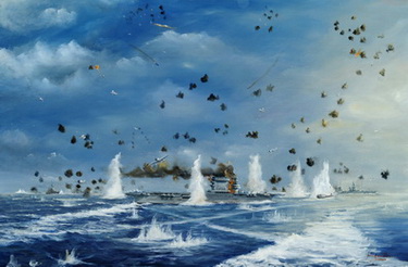 Attack on Lexington at the Battle of the Coral Sea