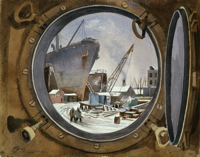Cameo: View from the Artist's Porthole on USS Ancon