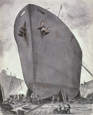 Kaiser Liberty Ship in Drydock