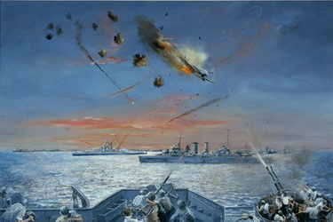 Kamikaze Attack at Lingayen Gulf 