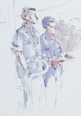 Officer and Enlisted Man with Clipboard
