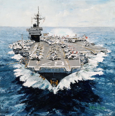 USS John F. Kennedy, CVN 67, Bow View Underway