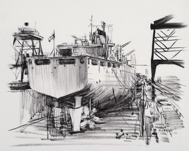 USS Seattle in Drydock