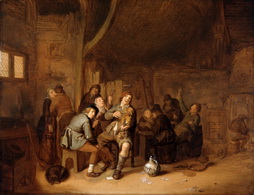 Figures Smoking and Playing Music in an Inn