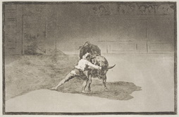 The Famous Martincho Places the Banderillas, Playing the Bull
with the Movement of His Body 