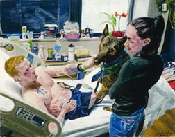 Soldier in Hospital with Dog