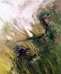Marine and His Dog