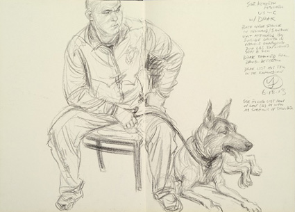 Sgt Kenneth Fischer, USMC with Drak by Victor Juhasz