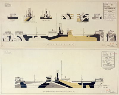 Ship Camouflage Design, Type 6, Design T, Starboard and Port