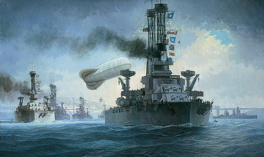 The Sixth Battle Squadron of the Grand Fleet Leaving the Firth of Forth