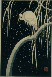 Crane in Snowy Tree, 1930's