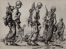 Combat Along Road-sketch