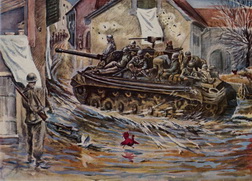 No Title-tank W/9 Men On It In The Mud