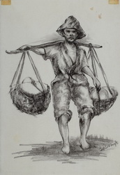 Japanese Man Carrying Goods