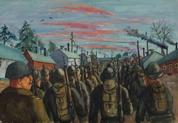 WWI Soldiers Marching to War