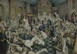 Wounded On Cots In A Church