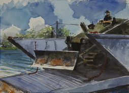 Unloading Bulldozer