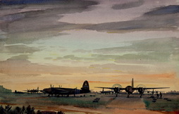 Dawn Warmup At An American Bomber Base