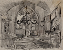 Interior Of Church On East Side Of Town