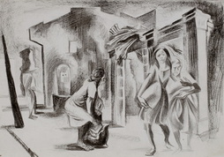 Filipino Civilians Flee from Burning...