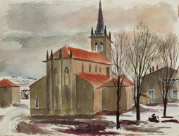 Red-Roofed Church, Winter