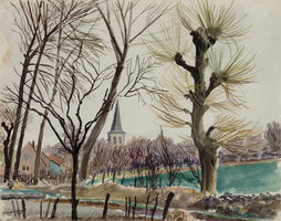 Steeple and Trees (Holland Scene)