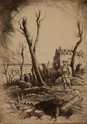 Soldiers Near a Bunker