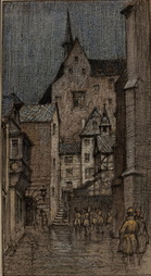 Street Scene With Steeple