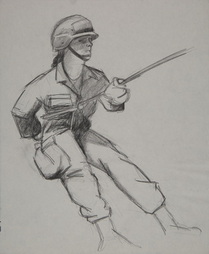 Woman Rappeling