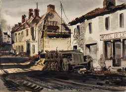 German Vehicle And Damaged Building