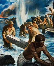 Unloading Supplies On A Beach