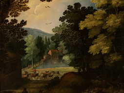 Village Scene - With Pond