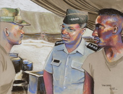 Gen. Colin Powell And Soldiers