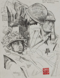 US and Korean Soldiers Await Blackhawks
