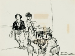 Sketch of Mess Hall Waitresses