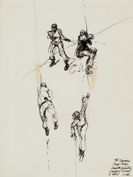 Sketch of Rappellers at Camp...