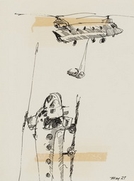 Sketches of Chinooks Flying Fuel